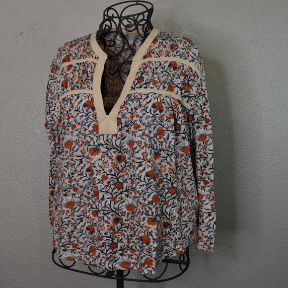 2/$40 Lucky Brand Floral Printed Peasant Knit Top - Picture 7 of 12